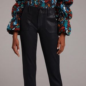 Paige Mayslie High-Rise Coated Denim Joggers